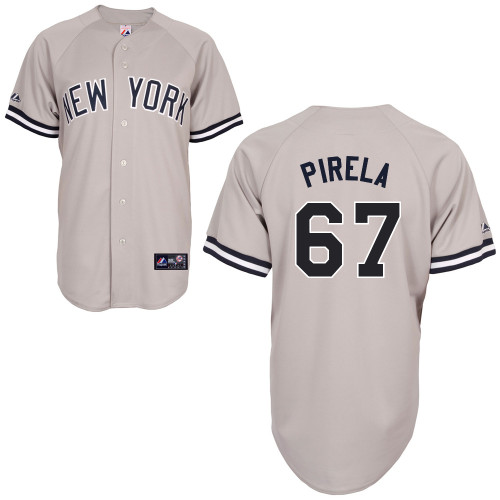 Jose Pirela #67 MLB Jersey-New York Yankees Men's Authentic Replica Gray Road Baseball Jersey